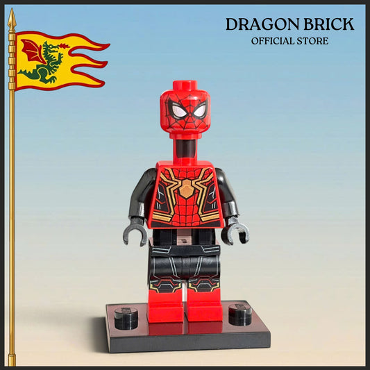 Đồ chơi lắp ráp Đan Mạch chính hãng - Spider-Man - Black and Red Suit, Large Gold Spider, Gold Knee Trim (Integrated Suit) Item No: sh0778